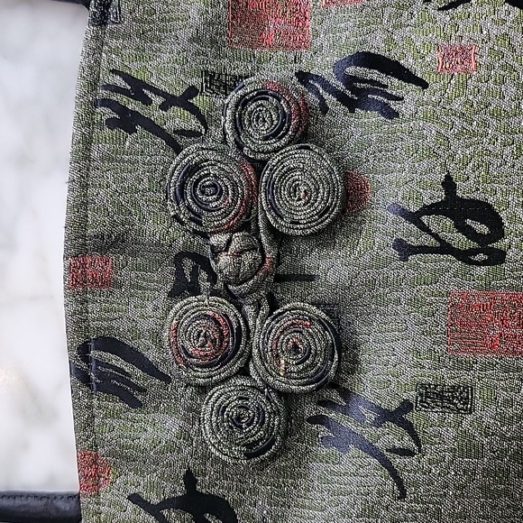 Vintage Asian Character Brocade Shoulder Bag - Picture 4 of 4